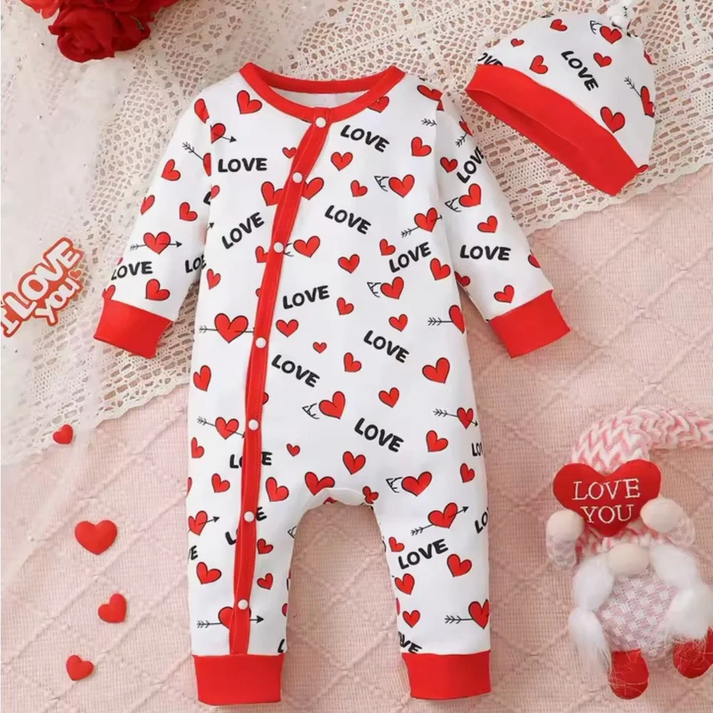 New Love Heart Print sleeper outfit NB 0-1 month